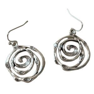 1 For $10 3 For $15 Silvery Zinc Alloy Carved Pattern Dangle Earrings  NWOT